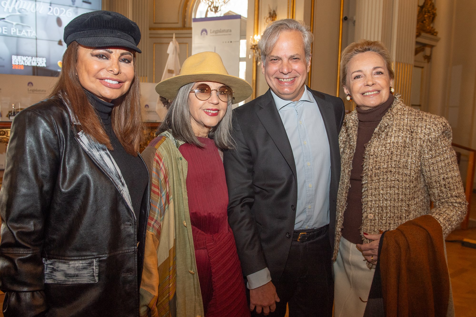 Lucía Miranda, María Teresa Cibils, Francisco Ayala y Grace Carlozzi durante la cremonia