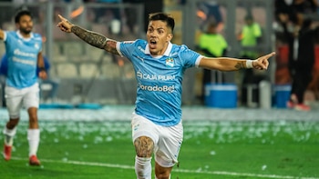 Santiago González celebrando su espléndida