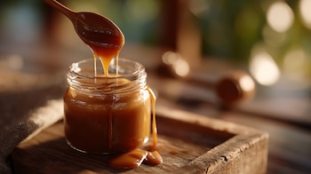 Cajeta casera espesa y caramelizada en un recipiente. — (Imagen Ilustrativa Infobae)