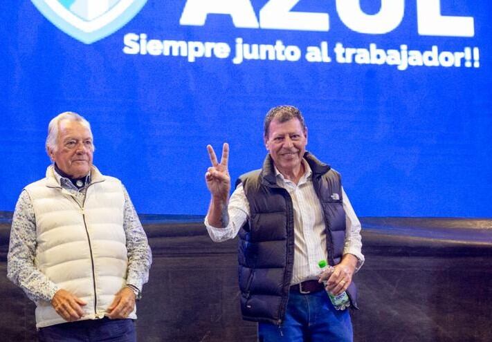 Luis Barrionuevo y Humberto Ballhorst, en un acto del Sindicato de Gastronómicos