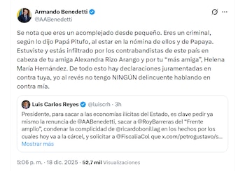 Armando Benedetti defendió su honor