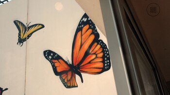 Mariposas protagonistas del mural en