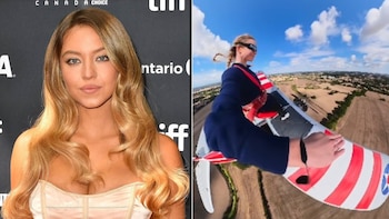 Sydney Sweeney realiza una peligrosa acrobacia aérea sobre una avioneta: “Cuidado, Tom Cruise”