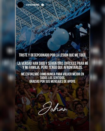 Johan Carbonero se pronunció en