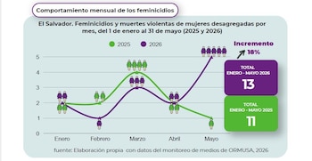 El monitoreo de ORMUSA detalla cómo se repartieron los sucesos durante cinco meses y por qué un tramo del calendario concentra una parte inusual del total (Data ORMUSA)