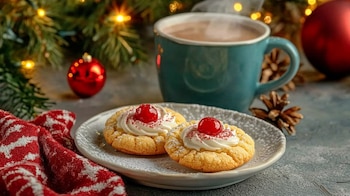 Galleta navideña redonda decorada con