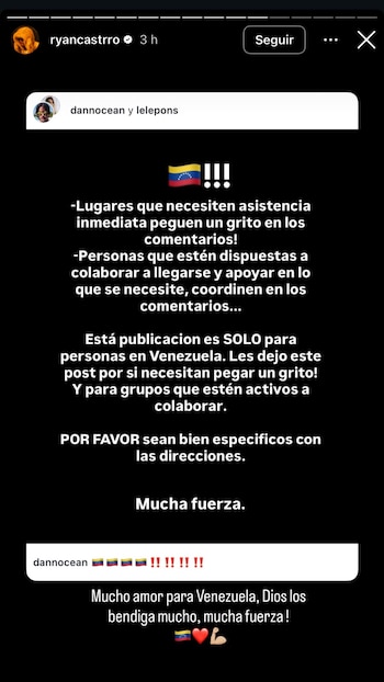 Ryan Castro envió mensaje de fuerza y bendiciones a Venezuela tras la tragedia - crédito ryancastro/Instagram