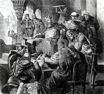 Carlomagno y Alcunio de York,