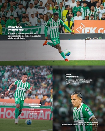 Las bajas médicas de Atlético Nacional para enfrentar a Cúcuta Deportivo - crédito Atlético Nacional