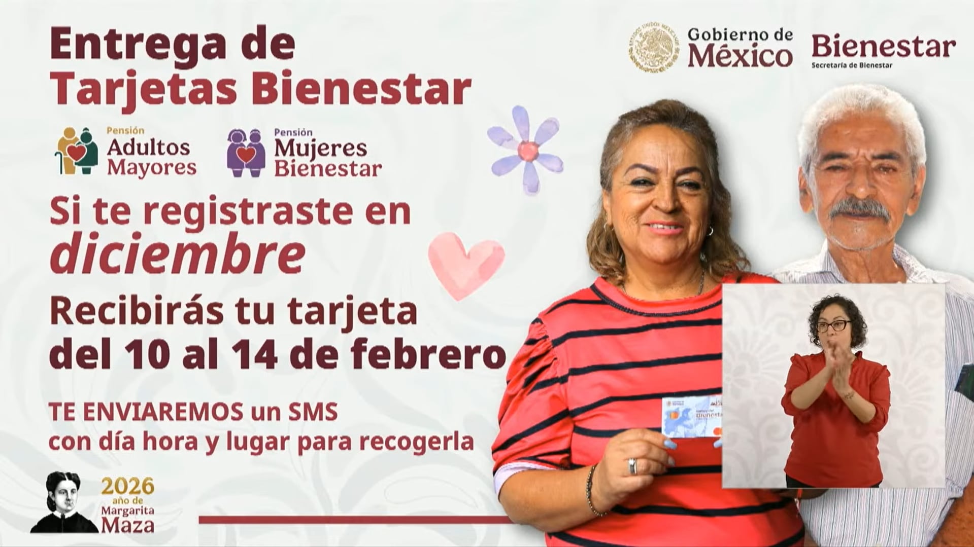 Estas son las fechas para recoger la tarjeta del Banco del Bienestar si te registraste en diciembre de 2025. Foto: Secretaría del Bienestar.