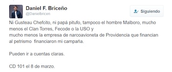 Daniel Briceño respondió en X