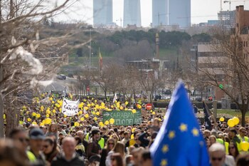 Imagen de la protesta de este 1 de marzo. (Federación Regional de Asociaciones Vecinales de Madrid)