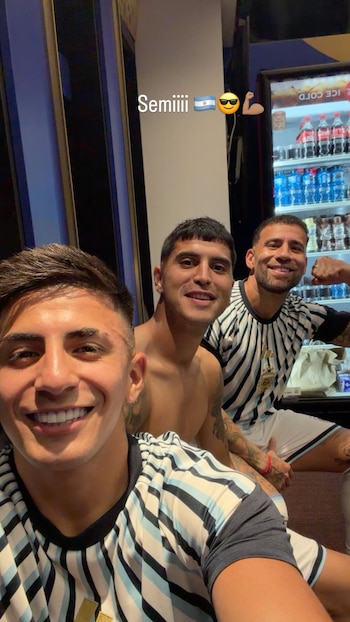 Festejos jugadores Argentina Suiza
