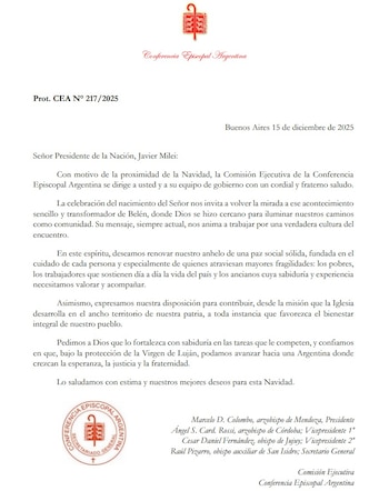 La carta enviada por los