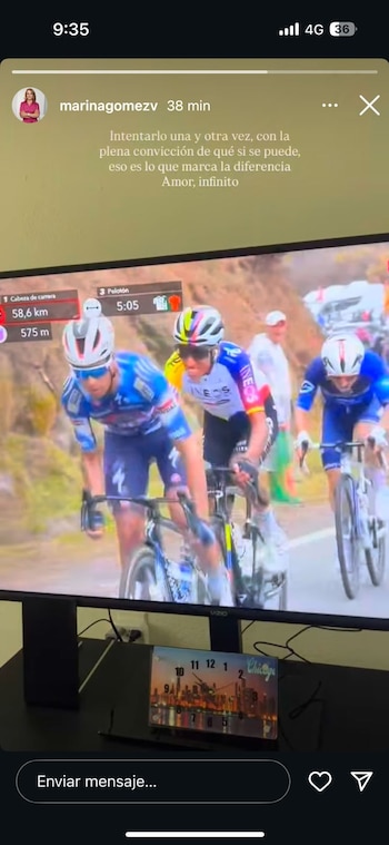 Storie de Instagram de la mamá de Egan Bernal en medio del ataque del colombiano - crédito Egan Bernal