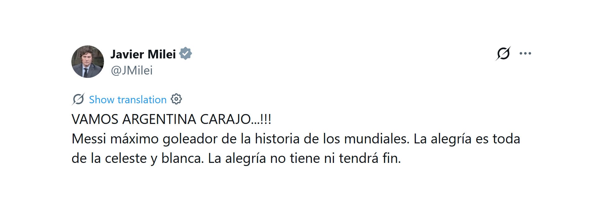 La victoria de la selección argentina ante Austria desató mensajes de Javier Milei, funcionarios y dirigentes de la oposición en las redes sociales