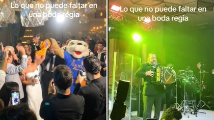 Novios se vuelven virales tras llevar a Grupo Pesado y hasta la botarga de los Tigres a su boda en Monterrey  | VIDEO