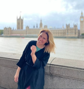 Fernanda Iglesias, durante un viaje