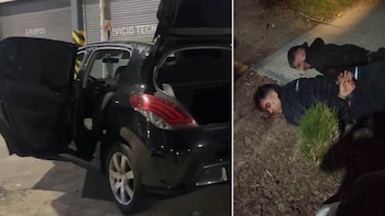 Querían cometer una entradera, se tirotearon con la Policía y chocaron contra un poste de luz: cuatro detenidos