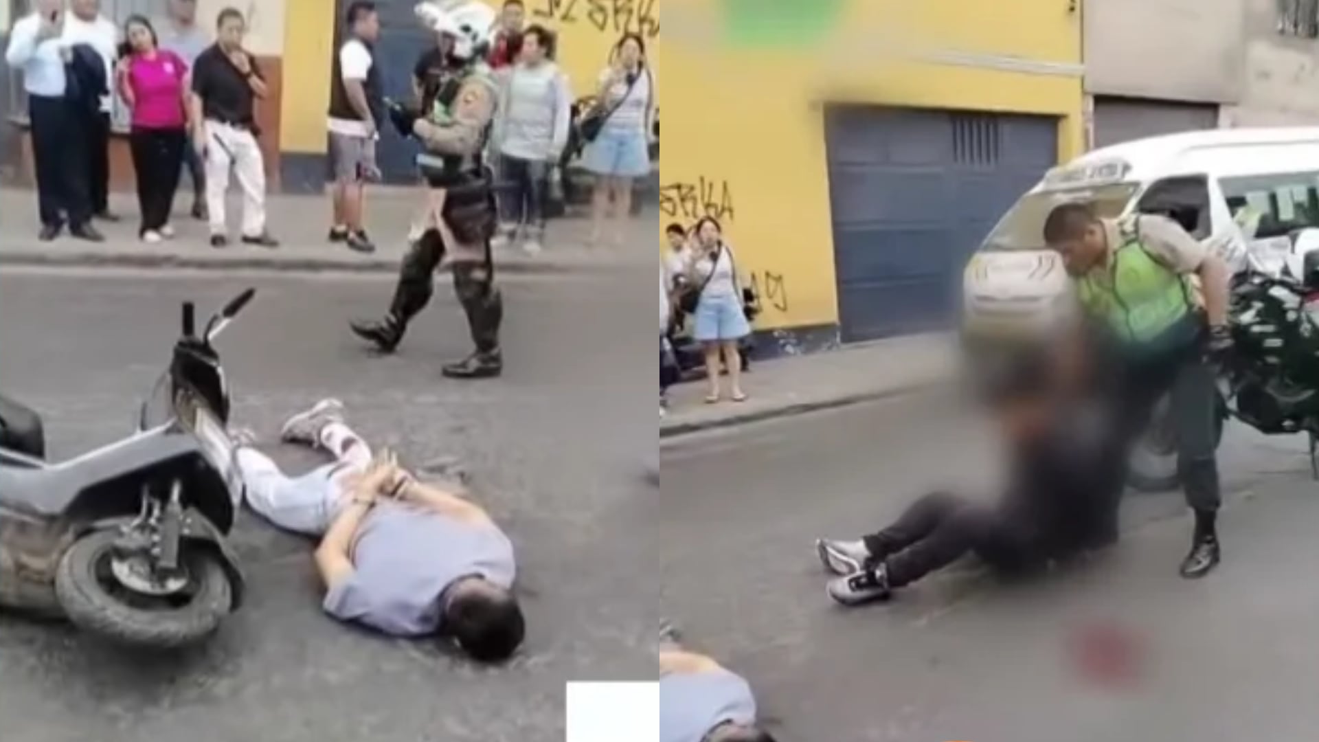 Balacera en plena calle de Barrios Altos entre policías y presuntos extorsionadores deja tres heridos y un prófugo