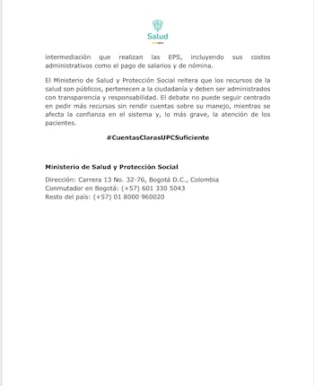 El Ministerio de Salud advirtió