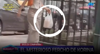Korina Rivadeneira es captada con acompañante mientras realiza trámites y almuerza: Magaly revela detalles. Captura: Magaly TV La Firme.