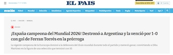 La reacción del portal uruguayo al título de Españ