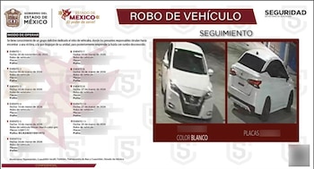 El vehículo implicado en los robos es un Nissan de color blanco. Crédito: SSEM
