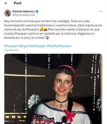 Paloma Valencia comentó que Popayán volvió a ser golpeada por la violencia - crédito @PalomaValenciaL