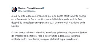 El anuncio del ministro de