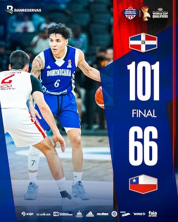 El tablero de la Arena BanReservas reflejó la superioridad quisqueyana con el marcador final 101-66.