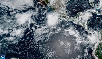 Imagen satelital proporcionada por la NOAA