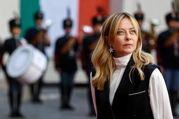 La primera ministra italiana, Giorgia Meloni, el pasado 20 de abril de 2026 en el Palazzo Chigi en Roma, Italia (EFE/EPA/ANGELO CARCONI)