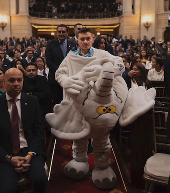 La aparición contrastó con los trajes de los demás representantes - crédito elefantescol / Instagram