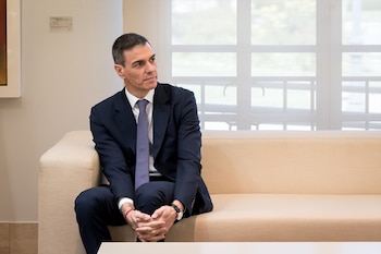 El presidente del Gobierno, Pedro Sánchez, en el Palacio de la Moncloa (Diego Radamés / Europa Press)