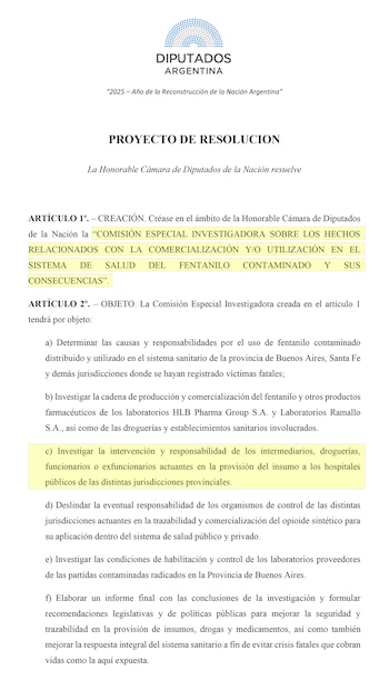 El proyecto presentado por los