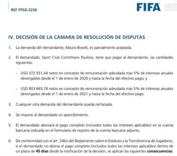 La resolución del caso Boselli