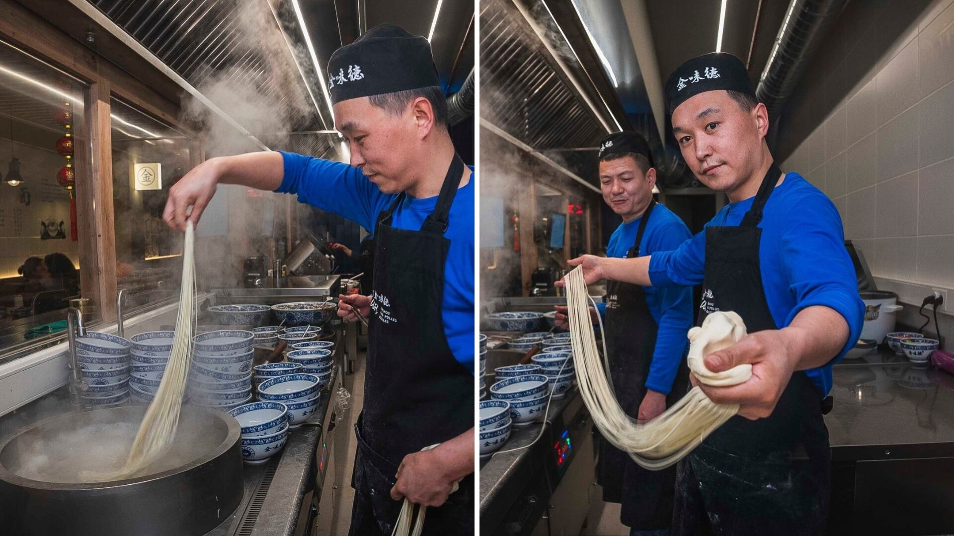 Proceso de elaboración de los fideos de Lanzhou del restaurante Jin, en Barcelona. (Instagram/@jinbarcelona)