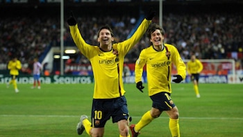 Bojan Krkic y Leo Messi.