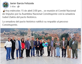 La propuesta también fue apoyada por la senadora Isabel Zuleta - crédito Javier García Felizzola/Facebook