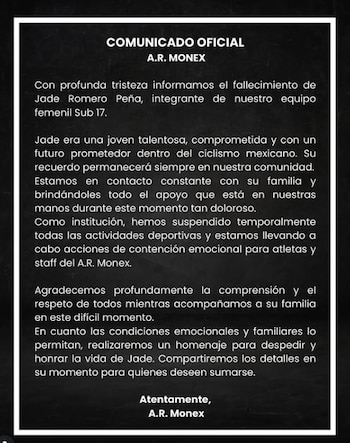El A.R. Monex confirmó la