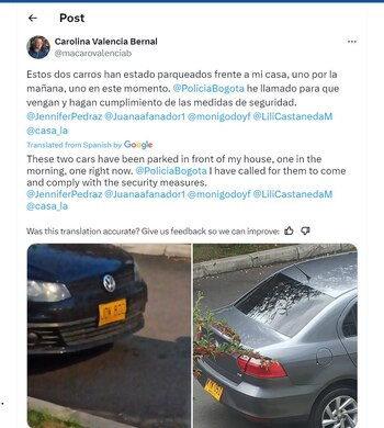 Carolina Valencia denuncia hostigamientos luego