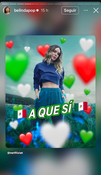 Captura de pantalla del Instagram de Belinda