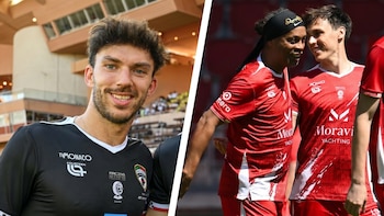 La jugada de Ronaldinho que ridiculizó a Gasly en el partido entre pilotos de la F1 y estrellas del fútbol en Mónaco