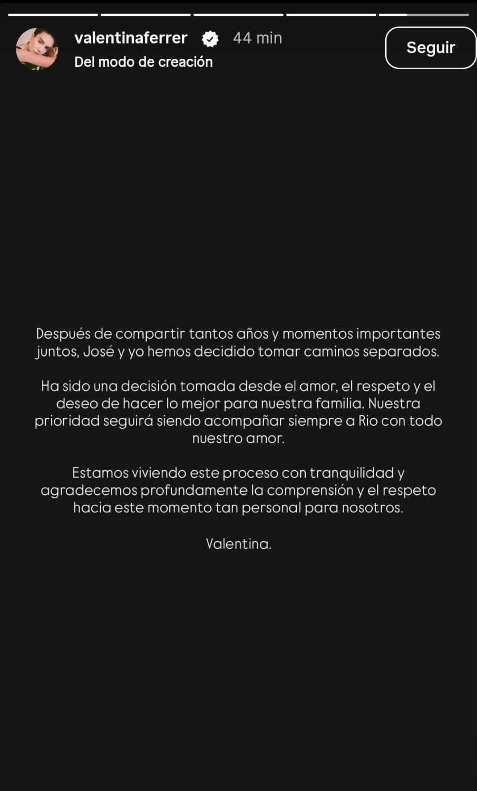 Valentina Ferrer confirmó en Instagram su separación de J Balvin y puso fin a las especulaciones sobre la pareja - crédito valentinaferrer / Instagram