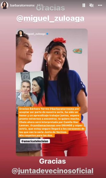 Bárbara Torres agradece las palabras