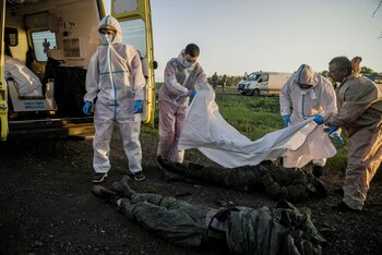 Soldados rusos muertos en Kharkiv