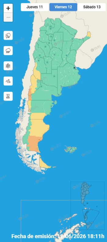 La Patagonia concentra seis alertas por nevadas intensas y vientos fuertes, con acumulados de nieve de 40 a 60 centímetros en Neuquén y Río Negro