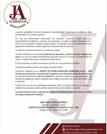 La institución pidió a la comunidad evitar la difusión del material audiovisual para proteger los derechos e intimidad del menor - crédito Instagram