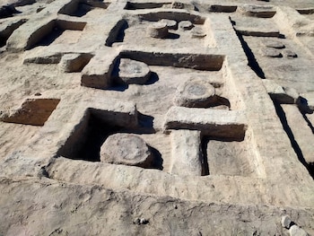 Escarabajos, amuletos, vasijas, pesas de telar y joyas recuperados en Tell Al-Abqain amplían el registro de la vida cotidiana y religiosa del fuerte - (Ministerio de Turismo y Antigüedades de Egipto)